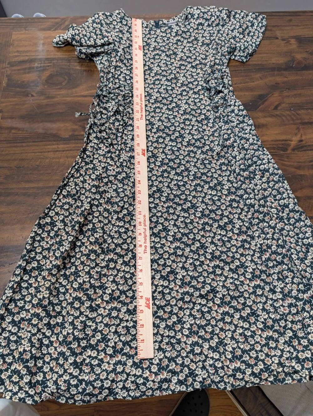 Vintage Rampage 90s Ditsy Floral Corset Tie Maxi Dress Made in USA Size 14